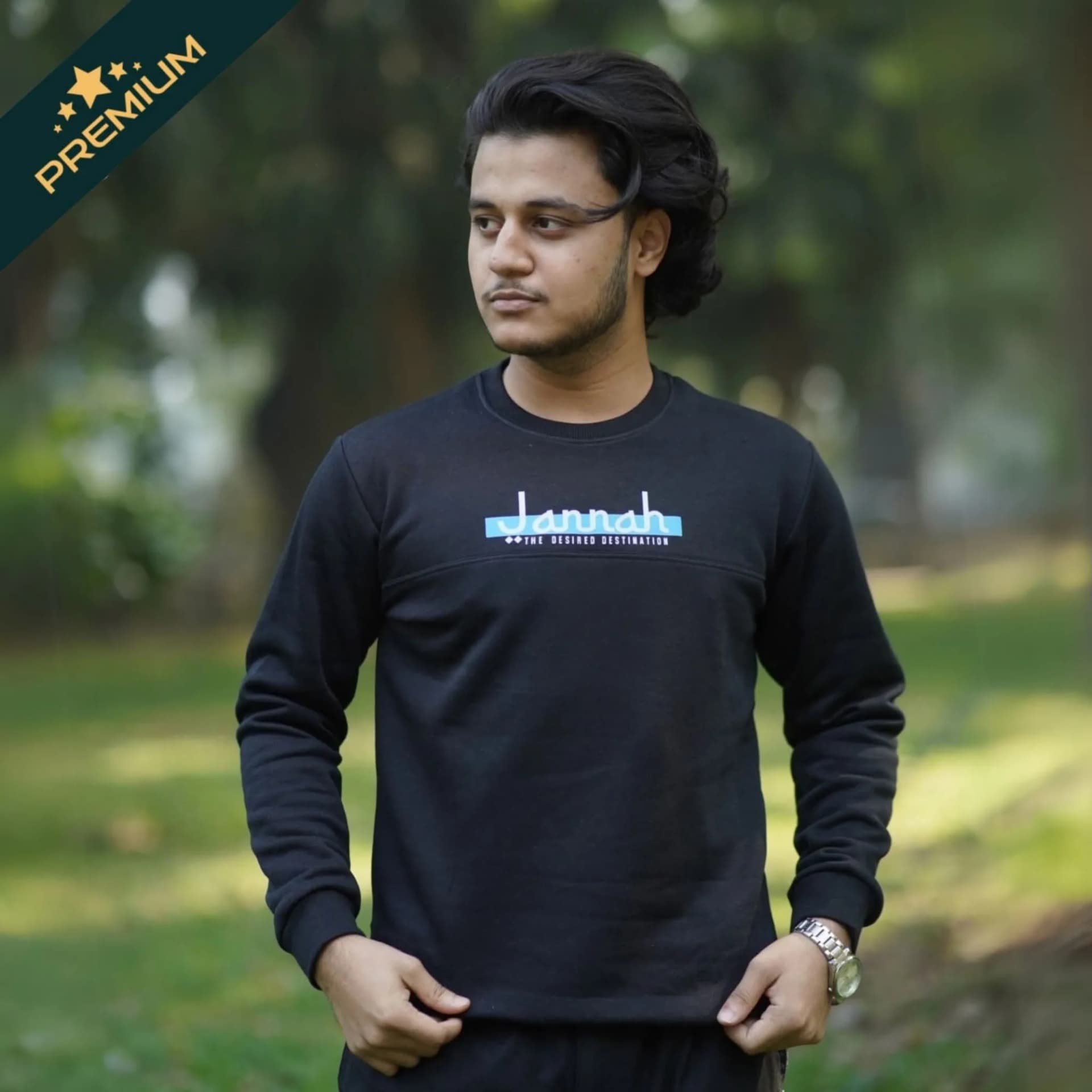 মসজিদ স্কাইলাইন সোয়েটশার্ট — কালো